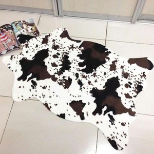 Tapijten faux cowhide tapijt dierenpatroon tapijt koe print voor badkamer woonkamer skins portier home textiel zwart wit