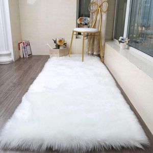 Tapijten faux bontgebied Tapijt kunstmatige schapenvacht mat donzige stoelbank deksel tapijt voor woonkamer slaapkamer huisdecor 80x180 cm