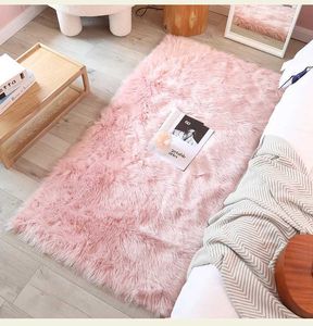 Tapijten faux bont tapijt roze kinderkappert tapijt voor meisjes