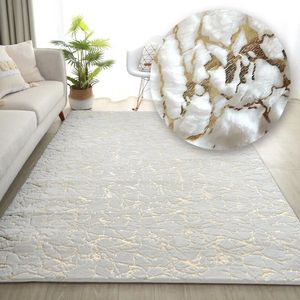 Tapis Faux lapin fourrure tapis pour salon Table d'appoint blanc or marbre moelleux tapis de luxe salle de bain tapis chevet fourrure tapis pour chambre 231007