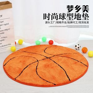 Tapijten fijne vezel ronde tapijtbodemmatten imitatie wol woonkamer cartoon basketbal honkbal niet-slip decoratieve mat