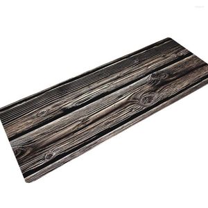 Alfombras Franela Vintage Tablero de madera Tira Cocina Piso largo Mat Puerta Entrada Absorbente Alfombra de baño antideslizante