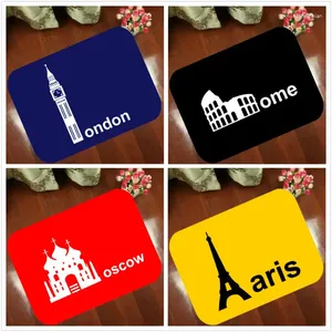 Tapijten vloermatten Anti slipmat steden Londen Paris Moskou Amsterdam Rome Gedrukt patroon tapijt Tapijt voor badkamerdeur woonkamer