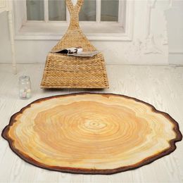 Tapijten vloerkleed matten rond voor woonkamer decoratie tapijt creatief tapijten bruin kunstmatige houten aangepaste item