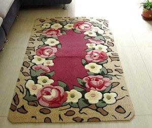 Alfombras Floral Room Floor Mats Sweet Rose Print Alfombras Sala de estar Diseñador moderno Shabby Style Flower Alfombra decorativa R230717