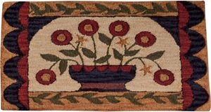 Tapis à crochet avec panier de fleurs, 24 X 36 pouces