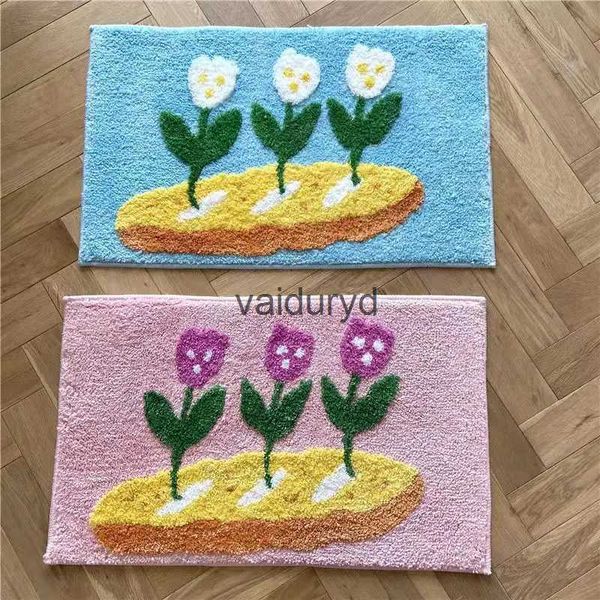 Tapis Tapis de Sol à Fleurs Tapis de décoration de Salon Tapis de Salle de Bain Tapis de Porte Absorbant antidérapant Tapis de Chevet de Chambre à Coucher Tapis de Pied Doux et Mignonsvaiduryd