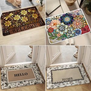 Carpets Flower Match Welcome Door Mat de porte non glissée Home Home Entrée Indoor Planchez le sol de chambre décor de cuisine Nettoyable Tapis Entrée DOORMAT