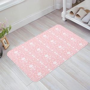 Alfombras Pétalos de flores Blanco Rosa Cocina Alfombra de piso Sala de estar Decoración Alfombra Hogar Pasillo Entrada Felpudo Balcón Puerta Alfombra antideslizante