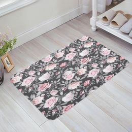 Carpets Fleur Rose rose de cuisine Mat de sol de salon décor de salon Carpet Home Homeway Entrance Dormat Balcony Porte anti-glissement