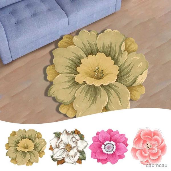 Tapis Tapis en forme de fleur Style chinois Lotus tapis de sol salon canapé Table tapis absorbant l'eau tapis antidérapant chambre décor