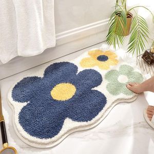 Tapijten bloemen tuft badkamer mat zacht pluizig tapijt slaapkamer bedkap tapijt portier vloer antis slip pad esthetisch huiskamer decor