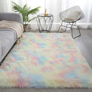 Tapijten donzig en zachte woonkamer groot tapijt 160x230 harige regenboog kleur slaapkamer tapijten meisje kinderkamer