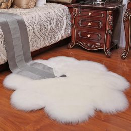 Tapijten donzige gebied tapijten voor woonkamer zachte slaapkamer non -slip bed tapijt decoratieve bont alfombra dormitorio 90x90 cm