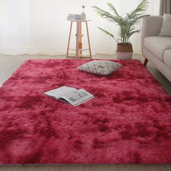 Tapis moelleux dégradé rouge tapis pour le salon canapé zone enfants chambre tapis antidérapant chevet doux épais bébé tapis de jeu décor 230919