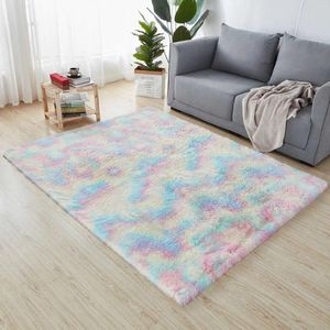 Tapis moelleux cravate en peluche teintée de moquette salon de chambre à coucher de chambre à coucher tapis de sol non glip