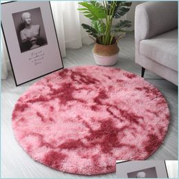 Tapijten donzig shag bont tapijt ronde 60 cm 120 cm fuzzy abstract gebied tapijten voor slaapkamer woonkamer kinderkamer decor furry tapijt druppel dhpwm