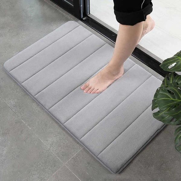 Tapis mousse pailtre à mémoire douce du bain à mémoire de bain Super d'eau Machine d'absorption d'eau lavage non glipt épais plus facile à sécher pour la porte de la chambre