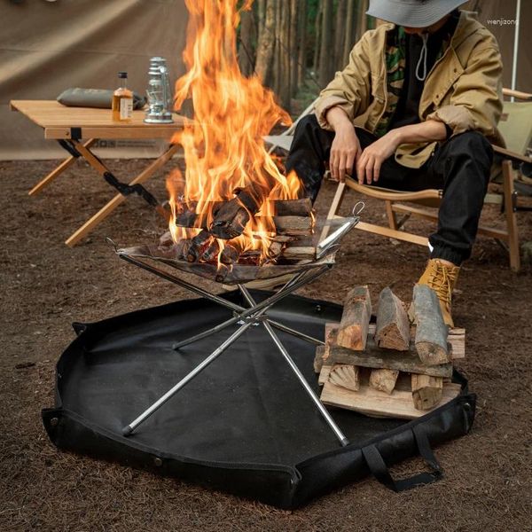 Tapis pliable plissable flamme flamme allongée à la chaleur paglot de feu hexagonal bombardement pour pique-nique de camping extérieur