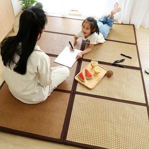Alfombras plegables japonesas tradicionales Tatami colchón Rectangular grande plegable piso paja Mat Yoga dormir
