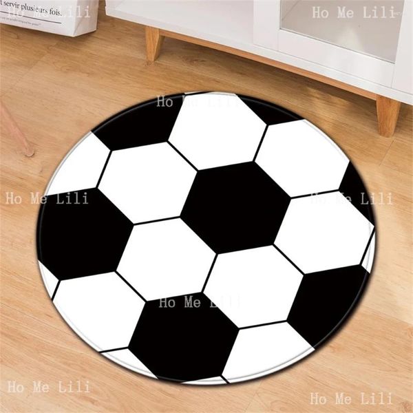 Carpets Football Round Tapis Tapis antidérapant Ball Soccer Print Print Chambre Dorce de décoration Mat de salon