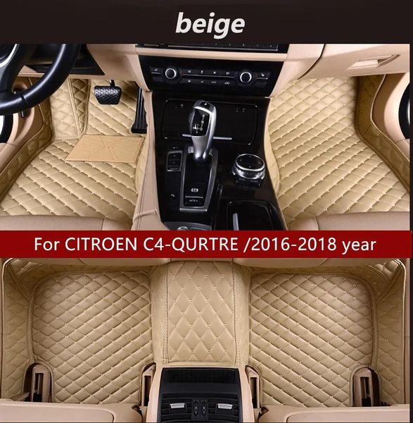 Alfombras para CITROEN C4QURTRE /20162018 año alfombra de coche interior de lujo de cuero impermeable resistente al desgaste alfombra respetuosa con el medio ambiente