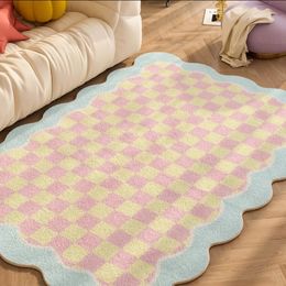 Tapis pour salon Plaid enfants chambre tapis moelleux décoration de la maison vestiaire IG tapis en peluche florale 240111