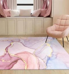 Tapis pour le salon moderne Abstrac Fantasie rose aquarelle tapis de chambre à coucher hall hall décorer les tapis non glissants
