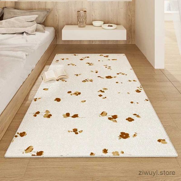 Tapis tapis de style français pour couleur de chambre époustouflage tapis de chevet de couches minimalistes de la crème de salon décoration moquette maison antidérapante tapis de sol