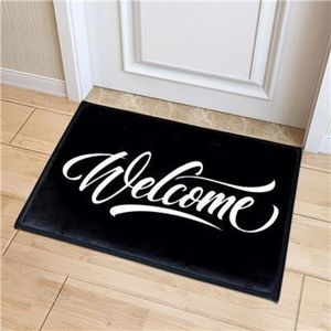 Tapis amusant simple noir blanc bienvenue paillasson chambre couloir entrée zone tapis tapis antidérapant pour salon décoration de la maison 230828