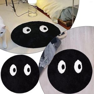 Tapis drôle mignon paillasson noir rond tapis chambre chevet ménage créatif petites couvertures minces pour canapé