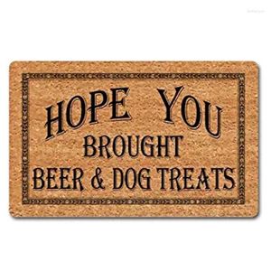 Tapijten grappig welkom deurmatten niet-slip keukenmat hoop dat je bier en hondentraktaties tapijten hebt meegenomen gepersonaliseerd citaat kleurrijk