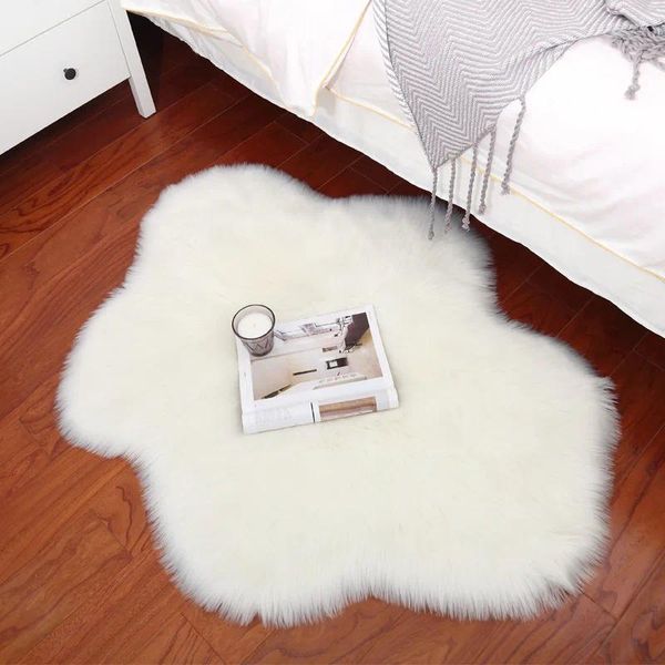 Carpets Fur SheepSkin Cloud bébé jeu Mat Cotton Playmat Kids Carpet Faux Rap Rug Pographie Décoration de la salle