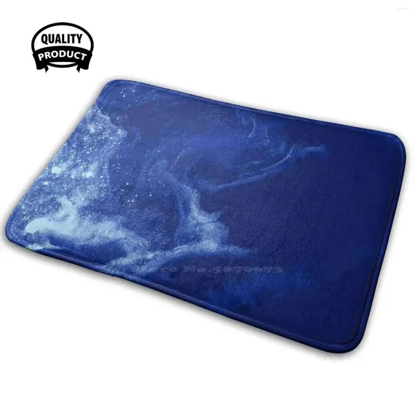 Tapis galaxies au milieu des nuages de poussière interstellaire, doux, pour maison familiale, antidérapant, tapis galaxie bleu blanc