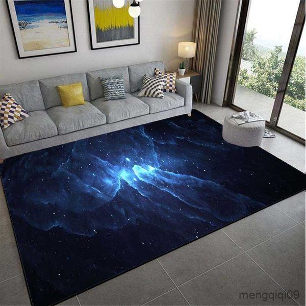 Tapis Galaxy Impression 3D Football Couleur Ciel Étoilé Tapis Salon Tapis De Sol Tapis De Salle De Bains Paillasson Fantasy Design Football R230720