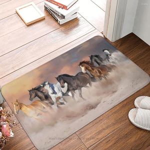 Carpets galoping chevaux de bain de bain Horse troupeau de chevaux