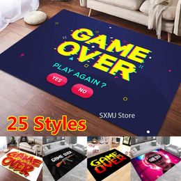 Tapijten Game over gamer tapijtruimte Tapijt niet-slip grote deur stapsgeale hal matmeid voor woonkamer slaapkamer ingang woning decoratie