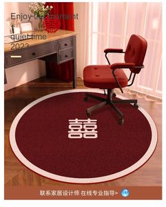 Tapis GBD0504 Style chinois Circulaire Tapis de sol de mariage Rouge Ordinateur Chaise pivotante Couverture de chevet