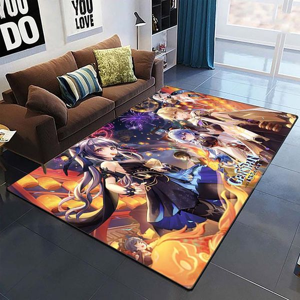 Alfombras Genshin Impact, alfombra personalizada, alfombrilla de cocina para baño, decoración de suelo, alfombras para dormitorio, Yoga, decoración suave para habitación