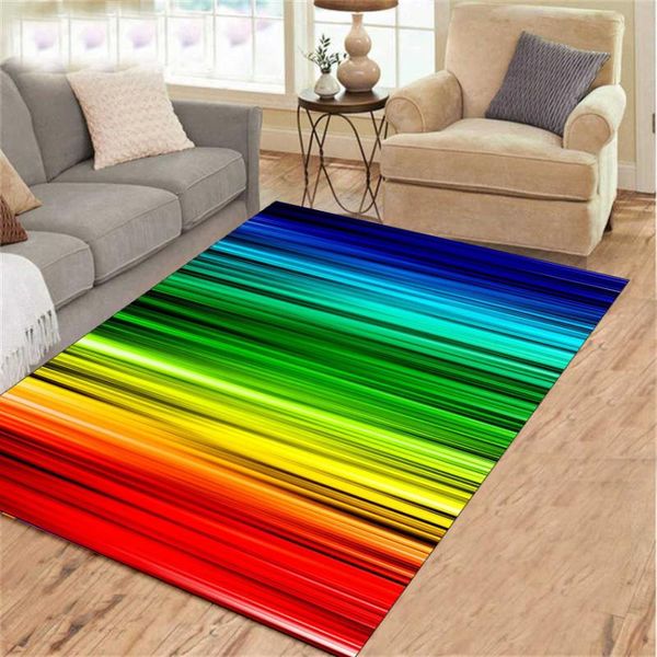 Tapis géométrique coloré tapis pour salon anti-dérapant motif impression intérieur tapis maison tapis de sol canapé tapis tapis