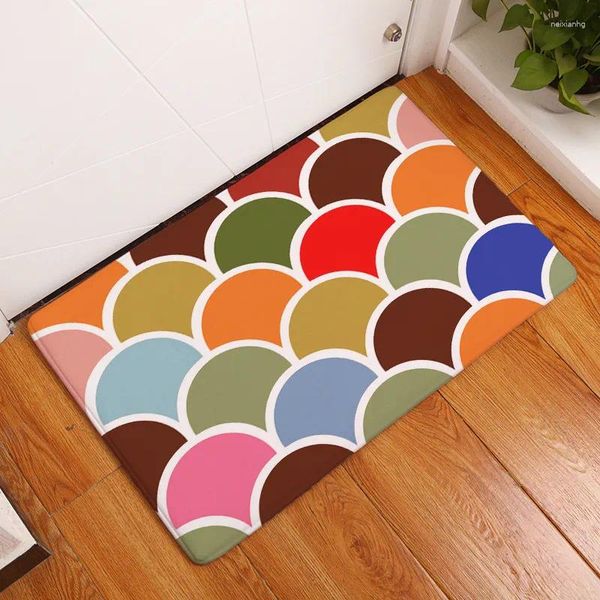 Tapis géométriques paillassons intérieur absorbant couloir tapis cuisine tapis de sol décor à la maison chambre salle de bain bain pieds coussinets