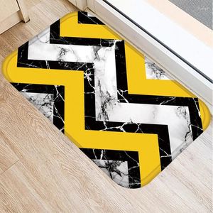 Carpets Géométrique Marble Anti-glipage Portant de salle de bain Cuisine Entrance Porte de porte Suede en velours