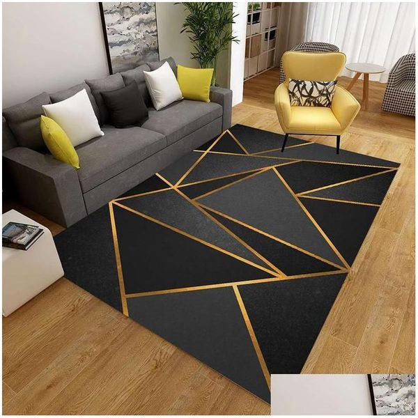 Tapis Tapis imprimé géométrique dans le salon anti-dérapant lavable grands tapis chambre chevet canapé tapis de sol décor doux zone carpe DHB9I