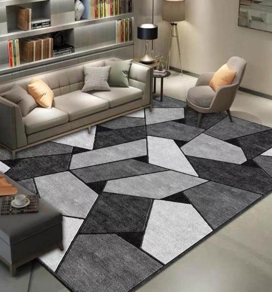 Carpets Tapis de tapis à imprimé géométrique pour salon chambre lavable grand espace tapis d'impression moderne.