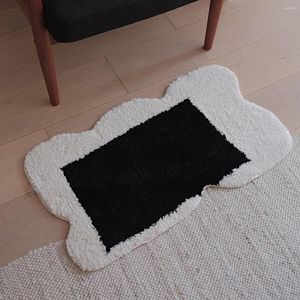Carpets Geometric Tufting Black Blanc Carpet pour le salon Soft Duffy Bath Mat tapis chambre à coucher padis de plancher