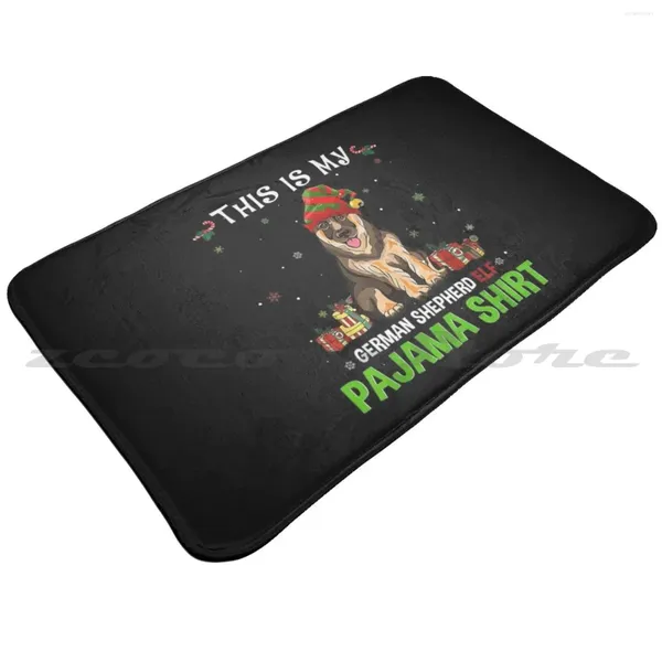 Tapis berger allemand chapeau de chien de Noël elfe mignon cadeau de Noël doux tapis de tapis tapis de tapis de tapis