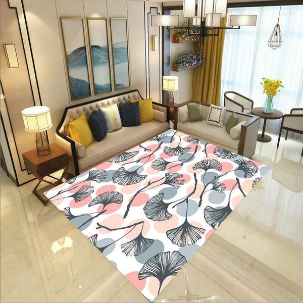 Tapis Ginkgo Feuilles Tapis Tapis Pour Salon Paillasson Flanelle Imprimer Chambre Tapis De Sol Antidérapant 03