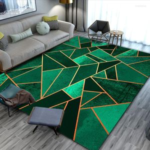 Tapijten Goud Marmer Moderne Luxe Woonkamer Slaapkamer Tapijt Groen Geometrische 3D Thuis Vloermat Karpetten Tapijt Tapis Salon