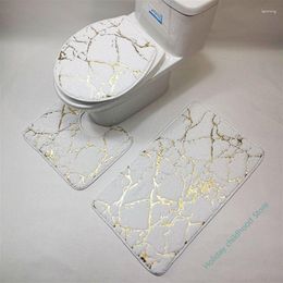 Carpets Gold Printing Rugs For Bedroom Mechanical Wash Geometric Print Rug And Home Living Room Bathroom-Toilet Mats Set