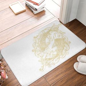 Tapijten gouden-koi-vissen set portier tapijt tapijtmat voetpad bad anti-slip toilet balkon salon absorberende stofverwijdering cartoon